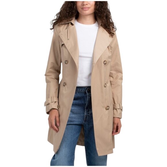 COLE HAAN Cotton Trench Coat - Picture 1 of 3